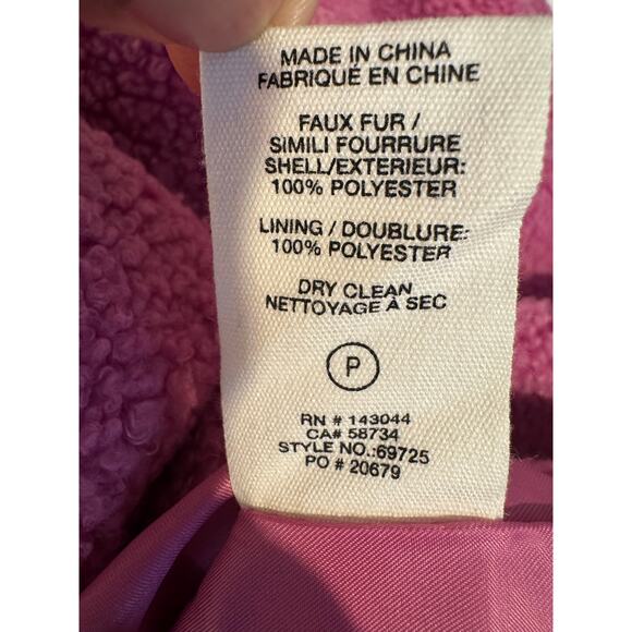 Avec Les Filles Oversized Teddy Faux Shearling Pink Shacket Medium - Picture 9 of 9